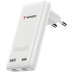 Verbatim Fold n Go GaN 65W AC Adapter, White 32355