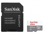 SANDISK SD MicroSD Card 64GB Ultra Class 10 including Adapter