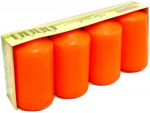 PROVENCE Candles, orange, 5x9cm, 4 pieces