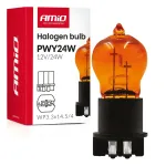 Amio Halogen Bulb PWY24W WP3.3x14.5-4 Amber 12V 24W -04410