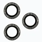 Fusion Accessories Tempered Glass HARD DIAMOND for camera (LENS) for iPhone 15 Pro/15 Pro Max black (3-piece lens set)