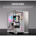 CORSAIR PC Case | 6500X Dual Chamber | White/Satin Gray Aluminum | Mid-Tower | Power supply not included