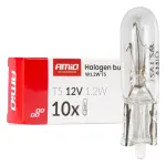 Amio Halogen bulbs T5 12V 1.2W W2x4.6d white 10 pcs -04412