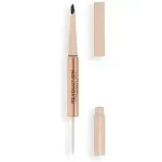 Makeup Revolution Fluffy Duo - Eyebrow Pencil Dark Brown