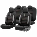 OTOM Car seat covers set LIMITED 101 BLACK/RED 3-ZIP