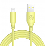Tellur Silicone USB to Lightning Cable, 3A, 1m, Yellow