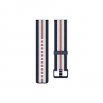 Fitbit | Versa-Lite Woven Hybrid Band, large, navy/pink | The Fitbit Versa woven hybrid band is made of polyester woven material on top and fluoroelastomer material on the bottom with an aluminium buc