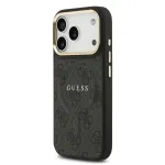 GUESS PU Leather 4G phone case with MagSafe support for iPhone 17 Pro, black