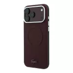 Lacoste Petit Pique Semi Wrap Embossed phone case with MagSafe support for iPhone 18 Pro Max red