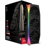 XFX Mercury AMD Radeon RX 9070XT OC Gaming Edition with RGB 16GB GDDR6, featuring 3x DisplayPort and HDMI
