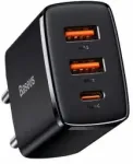 Baseus Compact travel charger | 30W | PD | USB-A, USB-C | black