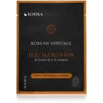 KORIKA Korean Heritage Brightening Skin Sheet Mask with Jeju Mandarin AND Vitamin B Complex 25g