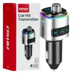 Amio Car FM Transmitter 2USB-A microSD 12V 24V -04654