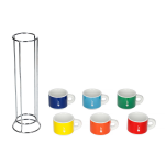 Set 6 cups, stakable Bialetti, multicolor