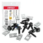 Amio Screw and mounting clip set 22 mm 6 mm, 10 sets -05033
