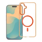 Case for Xiaomi Redmi 17C 5G Frame Clear Hybrid Mag Cover compatible with MagSafe hermes orange