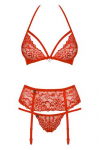 Obsessive 838-SEG-3 L/XL lingerie set/bodysuit Red, Transparent Elastane, Polyamide