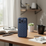 Cubic bookcase for iPhone 17 Pro, blue