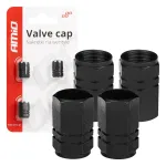 Amio Aluminium Black Valve cap 4 pcs