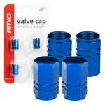 Amio Aluminium valve cap blue 4 pcs