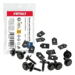 Amio Universal screw and mounting clip set 18 mm 5 mm, 10 sets -05028