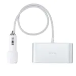 Hoco car charger splitter 3in1 with digital display + 2 x USB A 2.1A Z13 silver