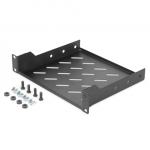 Digitus | 1U fixed shelf | DN-10-TRAY-2-B | Black | Perfect for storage of components which are not 254 mm (10") suitable. Slim design which takes space of 1 height unit. Easy and quick to mount or di