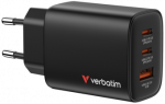 Verbatim Ldtjs Essentials GaN Wall Charger 65W 3 Port Black