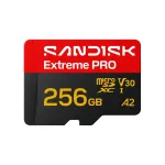 SANDISK Micro SD card Extreme PRO 256GB / SDSQXCJ-256G-GS6MA Black, red