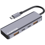 CANYON dS-18 5-in-1 USB-C Hub, Grey