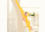 LEAN Toys Plush Monkey Mascot with Sound, Yellow 80 cm