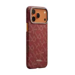 PITAKA Ultra-Slim Case, Monogram-Gold/Red - iPhone 17 Pro Max