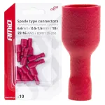 Amio Spade type connectors 6.6mm 0.5-1.5mm 10A 10 pcs