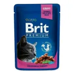 Brit Premium Chicken AND Turkey 100 g complete wet food for adult cats with chicken and turkey