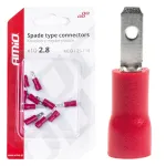 Amio Spade type connectors 2.8mm 0.5-1.5mm 10A 10 pcs