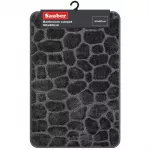 SAUBER Bathroom mat 50x80 cm, dark grey stone pattern