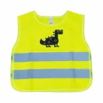 Amio Safety vest for kids, yellow, with certificate DINOSAUR -03936