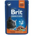 Brit Premium Cat Pouch Salmon for Sterilised 100 g complete wet food for sterilised cats with salmon