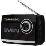 SVEN Speaker SRP-535, black (3W, FM/AM/SW, USB, microSD, flashlight, battery)