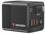 Verbatim GaN Wall Charger 65W 2 Port with Retractable Cable