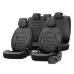 OTOM Car seat covers set INSPIRE 3501 BLACK ECO-LEATHER 3-ZIP