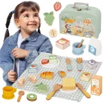 Tooky Toy medinis pikniko rinkinys lagaminėlyje
