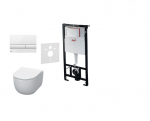 Alcaplast potinkinis rėmas su baltu mygtuku ir Kerasan Flo klozeto su NORIM technologija komplektas