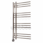 Elektrinis rank&scaron;luosčių džiovintuvas WOBBEE GLASTON BRUSHED NICKEL PVD 50x100cm braižyto nikelio spalvos kairinis su paslėptu laidu