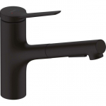 HANSGROHE Zesis M33 virtuvinis mai&scaron;ytuvas su i&scaron;traukiamu du&scaron;eliu juodos matinės spalvos 74800670