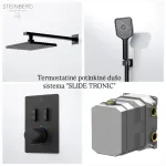 Potinkinis termostatinis du&scaron;o komplektas SlideTronic STEINBERG (Vokietija), Juoda matinė