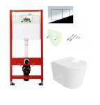 Tece potinkinis rėmas su TeceNow vandens nuleidimo mygtuku ir klozetas Versoni su sukūrinė vandens nuleidimo sistema