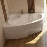 Akrilinė asimetrinė vonia Asymmetric | Vonia Asymmetric 160 x 105 L sniego baltumo