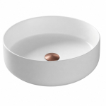 Pastatomas praustuvas Corsan Lugo UC5665, apvalus, 36x12 cm, su &scaron;lifuoto vario spalvos klik-klak dugno vožtuvu, UC5665BRG