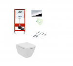 Tece potinkinis rėmas su TeceNow vandens nuleidimo mygtuku ir Ideal standard Ilife  rimless pakabinamu klozetu su lėtaeigiu dangčiu